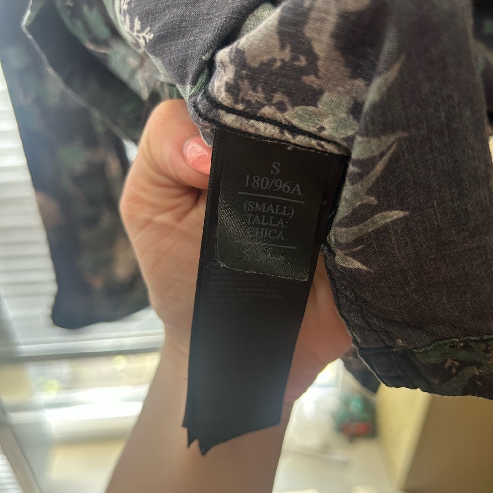 All Saints Black and Green Casual Button Down Shirt - Picture 6 of 7